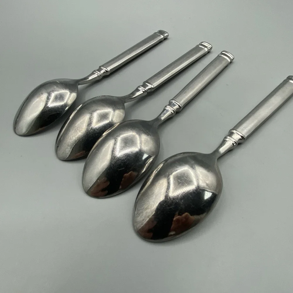 Hampton Silversmiths OPTIMUM 4pcs Teaspoons Frosted Stainless Spoons 6-5/8